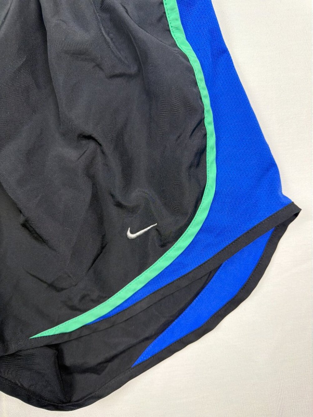 Nike Dri-FIT Running Shorts Womens Large Blue Black Lined Athletic Workout - Picture 3 of 12